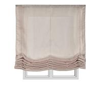 Store Bateau Lin tamisant sans Baleines pour fenêtres 90x175 cm Beige | Installation facile au mur ou au plafond. Filtre la lumière. Store romain en lin pour salon chambre cuisine StoresDeco