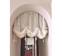 Store bateau pour fenêtre - Lumière du jour - Rideau brise-bise - Exquis sur mesure pour un style maison de campagne française (semi-transparent avec fermeture Velcro - 120 x 140 cm)