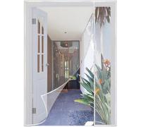 Store de balcon avec moustiquaire - Store pour porte d'extérieur - Rideau à pinces - Large et décoratif, 180 x 205 cm - Blanc