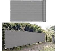 Store de balcon - Brise-vue - Protection solaire - Panneau en PEHD - 90 x 300 cm - Gris