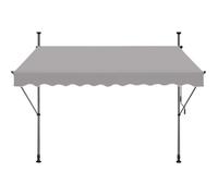 Store de balcon rétractable - NAIZY - Gris Clair - 300 x 120 cm - Protection UV - Hauteur réglable