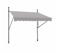 Store de balcon - YUENFONG - 200 x 120 cm - Rétractable manuellement - Résistant aux UV - Gris