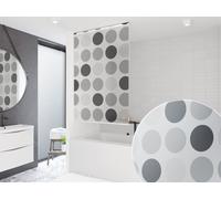 STORE DE DOUCHE PERSONNALISÉ DE BASE 16 MOTIFS ! LONGUEUR ET LARGEUR DU RIDEAU DE DOUCHE À VOLONTÉ ! (Gris rétro, jusqu'à 100 cm de largeur et jusqu'à 400 cm de longueur)