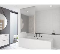 STORE DE DOUCHE PERSONNALISÉ DE BASE 16 MOTIFS LONGUEUR ET LARGEUR DU RIDEAU DE DOUCHE À VOLONTÉ (Milky Stone, jusqu'à 100 cm de largeur et jusqu'à 400 cm de longueur)