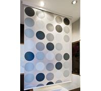 Store de douche semi-cassette sur mesure Modèle Retro blanc gris Cercles