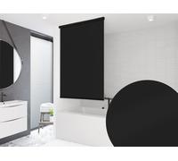 Store de douche semi-cassette sur mesure modèle Uni NOIR Longueur et largeur du rideau de douche selon vos souhaits