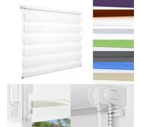 Store de Fenêtre Intérieur 35 x 110 cm Protection Visuelle Store Double Klemmfix sans percer Montage Simple et Rapide pour Fenêtre, Blanc