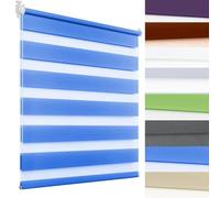 Store de Fenêtre Intérieur 55 x 80 cm Protection De La Vie Privée Store Double Klemmfix sans percer Montage Simple et Rapide pour Fenêtre et Porte, Bleu