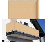 Store de protection pour balcon - Protection contre les regards indiscrets - Store de protection pour terrasse - Store en HDPE de haute qualité - 90 x 600 cm - Couleur crème