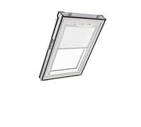 Store d'obscurcissement Roto ZRV Originale - Occultation Presque Totale - Rail de Guidage Argent - Fonctionnement Manuel - pour la Série Q - Taille 066/140 | 06/14 - Couleur du Tissu Blanc