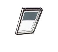 Store d'obscurcissement Roto ZRV Originale - Occultation Presque Totale - Rail de Guidage Blanc - pour la Série Designo R4/R7 et Classic 43/73 - Taille 054/078 | 05/07 - Couleur du Tissu Gris Foncé