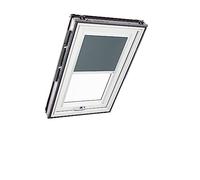 Store d'obscurcissement Roto ZRV Originale - Occultation Presque totale - Rail de Guidage Blanc - Pour la Série Designo R6/R8 i8 et Classic 64/84 - Taille 114/078 | 11/07 - Couleur du tissu Gris Foncé