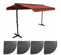 Store double pente 3 x 4m et 4 dalles lestées rouge Delgada - Oviala