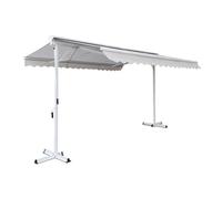 Store double pente avec coffre 3 x 4 m en aluminium écru Delgada - Oviala