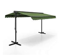 Store double pente avec coffre 3 x 4 m en aluminium vert cactus Delgada - Oviala