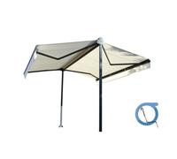 Store double pente manuel 5x2x3 m - Toile beige et structure grise anthracite texturé - GARDEN OMBRAZUR