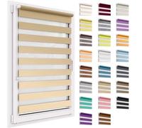 Store Double sans Percer, 56x220 cm - Taille du Tissu, Duo Rollo Klemmfix, Translucide Et Obscurcissant, Day&Night, Store À Enroulement Protection Solaire Store À Enroulement pour Fenêtres & Portes