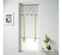 Store droit a passants 60 x 150 cm voile brode anya Vert Vert G