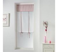 Store droit passe tringle 60 x 150 cm polyester uni dentelle femina Dragee Rose G