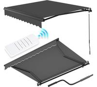 Store électrique 3 x 2 m avec télécommande, gris, modèle à caisson intégral