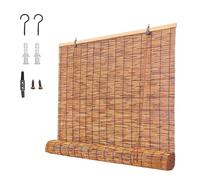 Store En Bambou Exterieur Interieur, Stores À Enroulement, Store Vertical Jardin Balcon Terrasse, Retro Store Enrouleur Roseau, Naturel Rideaux En Roseau, Protection Solaire, 70% D'ombrage(120 x 225 c