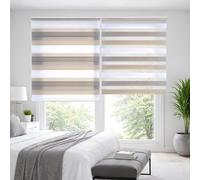 Store Enroleur Jour Nuit Double Tissu pour fenêtres intérieures ou Porte. Protection de Votre Vie privée Translucide & Occultant STORESDECO Tricolore 160x180 cm (Largeur x Hauteur)