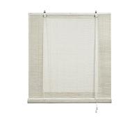 Store Enroulable en Bambou Naturel Premium au Style Rustique, Protection Solaire et Assombrissement, Résistant à l’Eau, Store en Bambou pour Portes et Fenêtres, STORESBASIC Couleur Craie 150x175