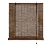 Store Enroulable en Bambou Naturel Premium au Style Rustique, Protection Solaire et Assombrissement, Résistant à l’Eau, Store en Bambou pour Portes et Fenêtres, STORESBASIC Couleur Marron 90x250