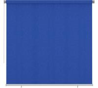 Store enroulable extérieur, dimensions 245 cm (largeur) x 230 cm (hauteur), couleur bleu, matériau : HDPE