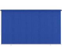 Store enroulable extérieur, dimensions 405 cm (largeur) x 230 cm (hauteur), couleur bleu, matériau : HDPE