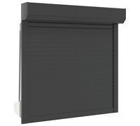Store enrouleur anthracite en aluminium et polyuréthane 100 x 100 cm avec commande manuelle pour fenêtre, balcon et terrasse, résistant aux intempéries, brise-vue et protection solaire