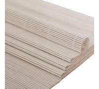 Store Enrouleur Bambou Exterieur Naturel Blanc Stores Romains sur Mesure, Rideaux Occultant Cuisine, Store Pare-Soleil pour Terrasse, Store Anti-Regard en Bambou pour Fenêtre/Porte