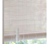 Store Enrouleur Bambou Naturel 140x140cm Blanc Stores Bambous pour intérieur et extérieur,Protection Solaire,Store Vénitien en Bambou,Tirage Latéral,Occultant,Respirant,pour Fenêtre et Porte