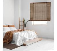 Store Enrouleur Bambou Naturel 90x250 cm Finition Mate Chêne - Lumière Tamisée pour Fenêtres et Portes