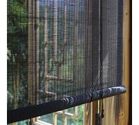 Store Enrouleur Bambou Naturel,Store Exterieur Vertical Bambou Noir,Rideau | Occultant en Bambou Stores Venitien 55% Protection Solaire Intimité écran pour Fenêtres Jardins (90x150cm/36X59in)