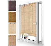 Store enrouleur bambou - Sans perçage - Occultant - 60 x 160 cm - Pour fenêtres et portes