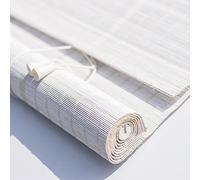 Store Enrouleur Exterieur Bambou Blanc,Bambou Store Enrouleur Bambou Vertical Bambou Naturel Intérieur,Blackout Rideau D'intimité pour Fenêtres Balcon Jardin (60 * 140cm/24 * 55in,A)