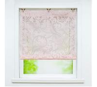 Store enrouleur - HONGYA - Motif fleurs - Blanc - 45 x 130 cm - Intérieur sans perçage