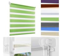 Store Enrouleur Jour Nuit 75 x 180 cm Occultant et Isolant Store Enrouleur Jour Nuit Tissu Double Montage Simple et Rapide pour Fenêtre, Vert