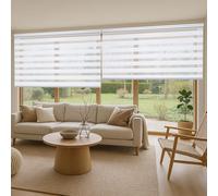 Store Enrouleur Jour Nuit Haut de Gamme Installation Facile 160x250cm Blanc | Stores Premium avec coffre rond et chaînette en aluminium de Qualité Maximale pour fenêtres. Largeur tissu 158 cm StoresDeco
