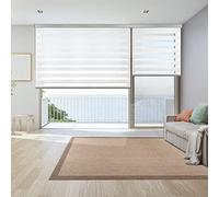 Store Enrouleur Jour Nuit Haut de Gamme Installation Facile 200x250cm Blanc | Stores Premium avec coffre carré et chaînette en aluminium de Qualité Maximale pour fenêtres. Largeur tissu 198 cm StoresDeco
