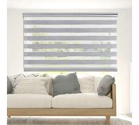 Store Enrouleur Jour Nuit Haut de Gamme Installation Facile 80x250 cm Gris | Stores Premium avec coffre rond et chaînette en aluminium de Qualité Maximale pour fenêtres. Largeur tissu 78 cm StoresDeco