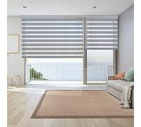 Store Enrouleur Jour Nuit Haut de Gamme Installation Facile 80x250cm Argent | Stores Premium avec coffre carré et chaînette en aluminium de Qualité Maximale pour fenêtres. Largeur tissu 78 cm StoresDeco