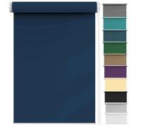 Store Enrouleur Jour Nuit sans Perçage 40 x 60 cm Protection de Vie Privée, Rideau Cuisine Accessoires d'installation Inclus pour Salon, Cuisine, Bleu Foncé