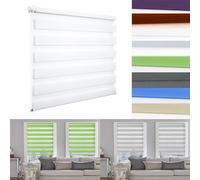 Store Enrouleur Klemmfix sans Perçage 50 x 90 cm Protection Solaire Ajustables Store Zèbre Store pour Intérieur Montage Simple et Rapide pour Fenêtre, Blanc