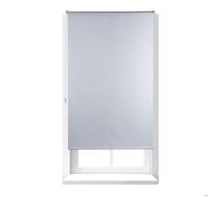 Store Enrouleur, lot de 2, Thermique, Chaînette latérale, Fixation sans perçage, 100x160, largeur tissu 96 cm, blanc