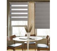Store Enrouleur - MADECOSTORE - Taupe - L40 x H190cm - Tissu Voilage/Tamisant - Fixation Sans Perçage