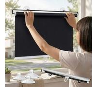 Store Enrouleur Occultant À Ventouse, Store Fenêtre sans Perçage W30-80cm Pare Soleil Fenêtres Maison Rideau Opaque Isolant Thermique et Protection Solaire pour Chambre Bureau Voiture(50x125cm)