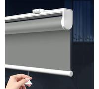Store enrouleur occultant personnalisable, tissu polyester gris à isolation thermique, revêtement de fenêtre bloquant la lumière pour la maison et le bureau, taille 120 cm x 90 cm