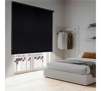 Store Enrouleur occultant pour fenêtres et Portes Rideau Opaque Isolant Thermique Blackout Installation Facile au Mur ou au Plafond STORESDECO Noir 80x250 cm Largeur Tissu 76,5 cm